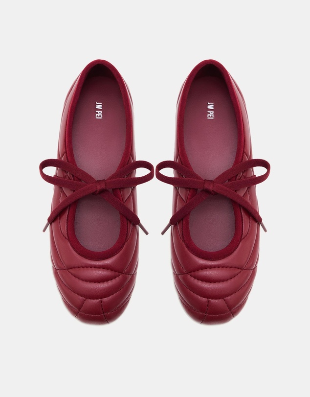 JW PEI - Erika Topstitching Lace-up Ballet Flats