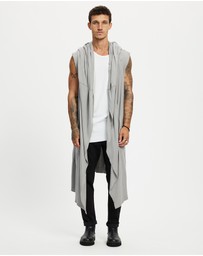 Surrounded By Ghosts - The Natrolite Hooded Rib Knit Sleeveless Cardigan