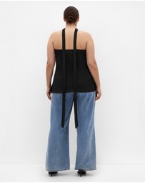 City Chic - Soiree Neck Tie Detail Top