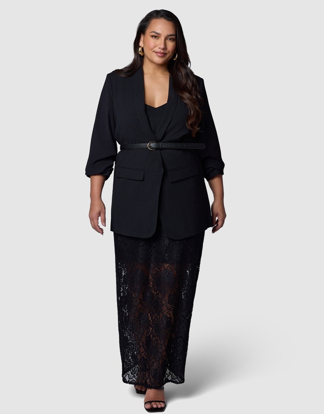 Pink Dusk by Curve Project - Captivated Lace Maxi Skirt