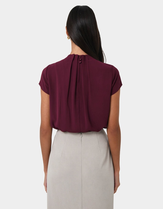 Forcast - Olivia Pleated High Neck Top