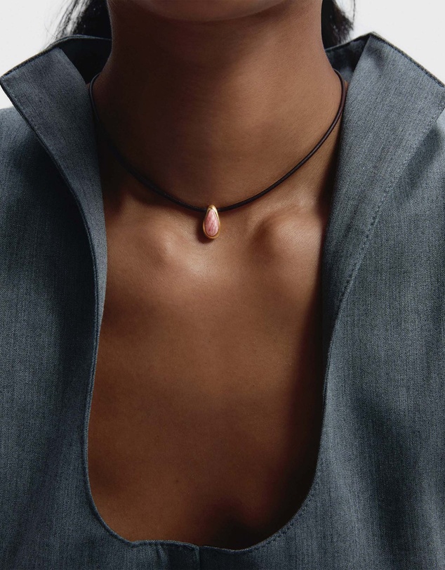 PDPAOLA - Rhodochrosite Luna Cord Necklace