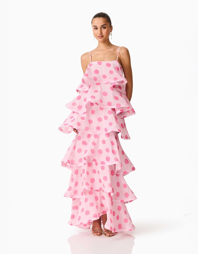 Elliatt - Sola Polkadot Tiered Maxi Dress