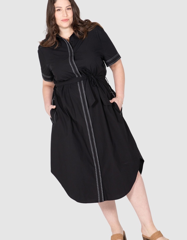 Love Your Wardrobe - Alyssa Contrast Stitch Dress