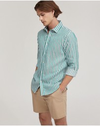 Oxford - Fergus Linen Striped Shirt