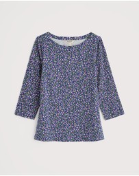Seasalt - Seasalt Cornwall Purple Easel 3/4 Sleeve Top Jersey