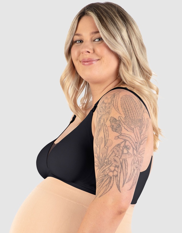 B Free Intimate Apparel - Invisible Mesh Maternity & Nursing Padded Bra (C-D-DD-E-F-G) Cup