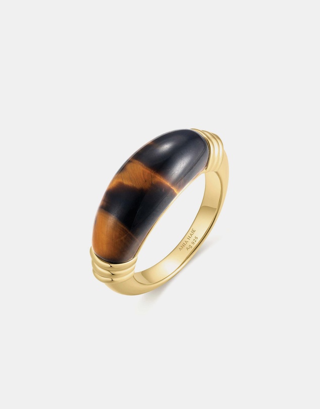 Ania Haie - Ania Haie Gold Tiger Eye Statement Ring