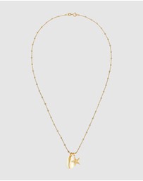 Elli Jewelry - Necklace Kauri Shell Starfish Pendant Summer Trend in 925 Sterling Silver Gold Plated