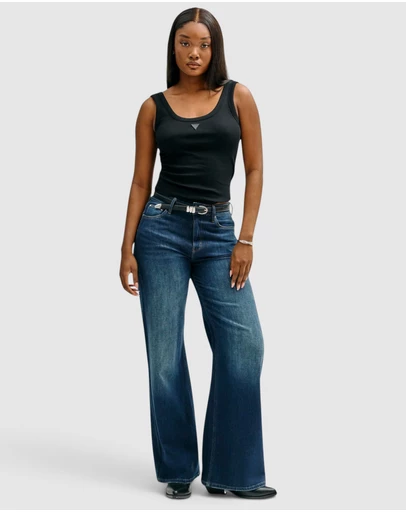 GUESS - High-Rise Bellflower Wide Leg Jeans