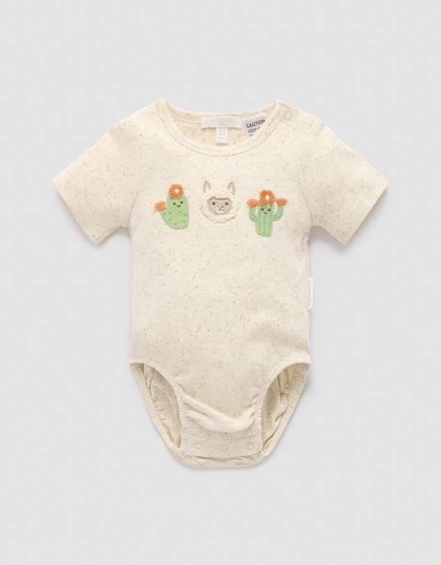 Purebaby - Appliqued Bodysuit -Kids-Babies