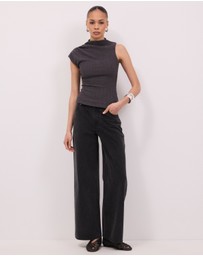 Calli - Grace High Neck Asymmetrical Top