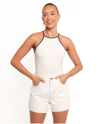 Petal & Pup - Jazzie Knit Tank - White Brown