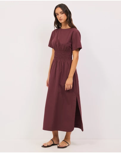 Calli - Danni Shirred Midi Dress