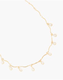 Lovisa - Waterproof Gold Plated Stainless Steel Cubic Zirconia Droplet Charms Necklace