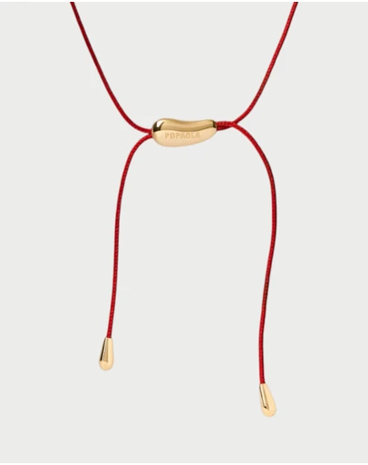 PDPAOLA - Rodeo Red Cord Necklace Gold
