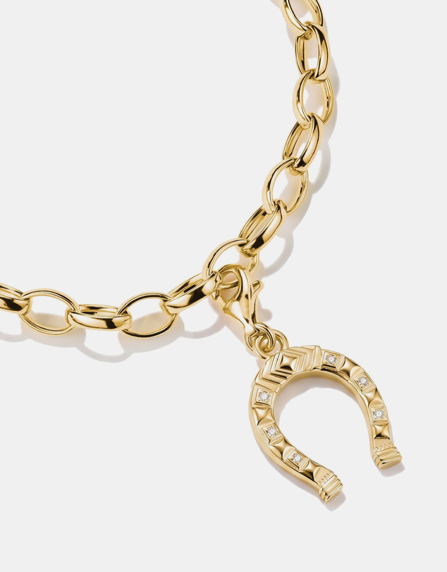 THOMAS SABO - Gold-Plated Horseshoe Charm with White Zirconia