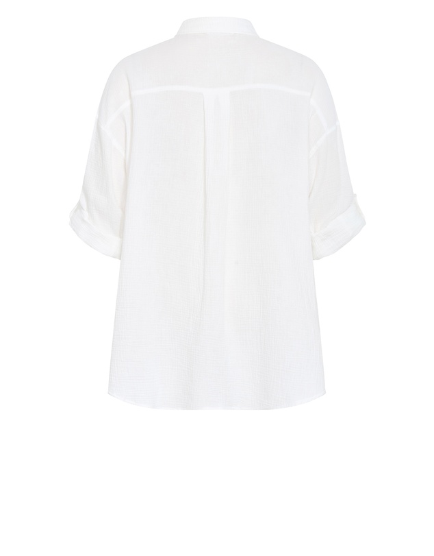 City Chic - Plus size Poolside Cover Up Shirt - ivory