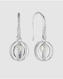 Georgini - Majesty Freshwater Pearl And Cubic Zirconia Earrings Silver