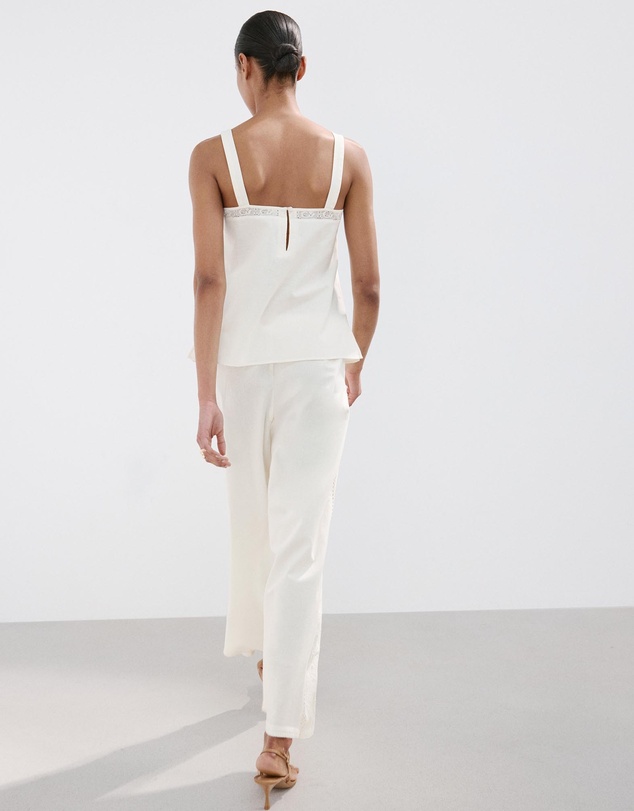 M.N.G - Embroidered Broderie Anglaise Top
