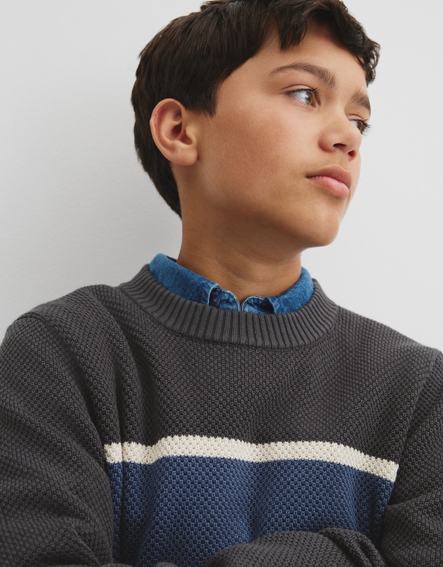 Country Road - Teen Australian Cotton Stripe Textured Knit