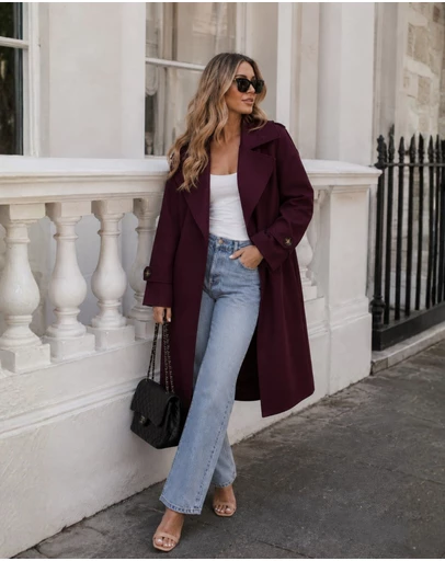 Esther & Co - Fireplace Coat - Plum