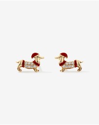 Michael Hill - Dachshund Stud Earrings with Cubic Zirconia in 10kt Yellow Gold