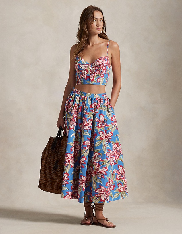 Polo Ralph Lauren - Floral Cotton Bustier Top - ICONIC EXCLUSIVE