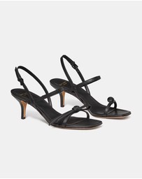 Kate Spade - Loop Smooth Leather Kitten Heel Sandals