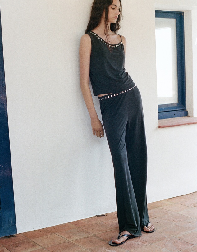 M.N.G - Asymmetric Top with Embroidered Buttons