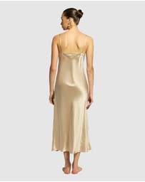 GINIA - Silk Long Nite V Neck