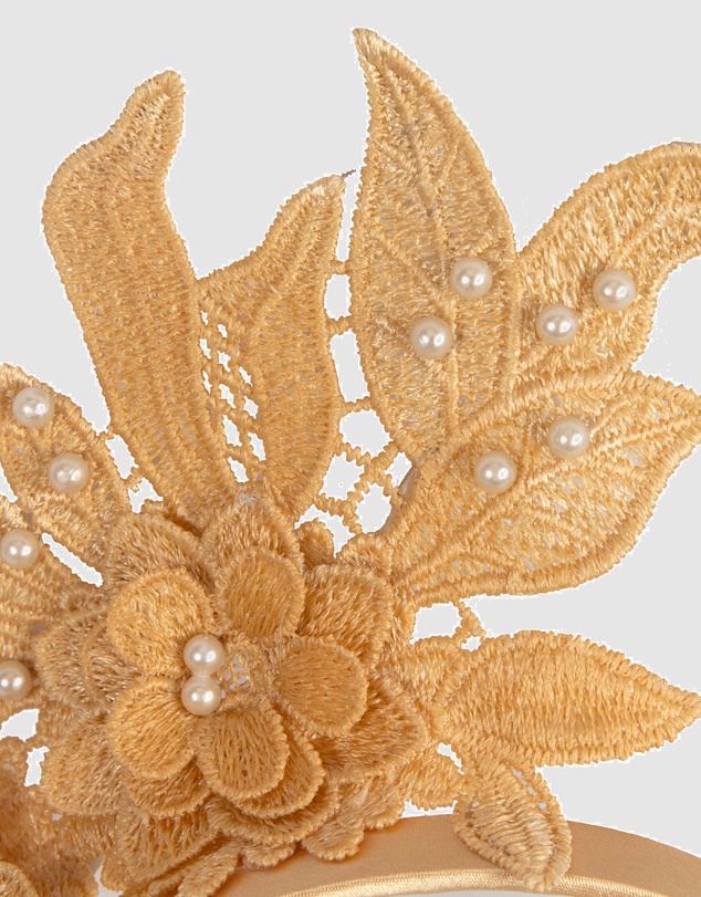 Max Alexander - Lace Crown Gold Headband Fascinator
