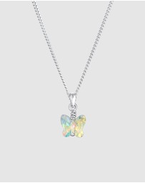 Elli Jewelry - Necklace Kids Butterfly Pendant Sparkling Playful with Crystal in 925 Sterling Silver