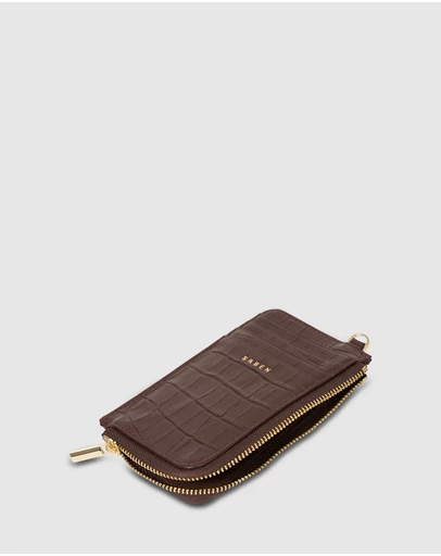 SABEN - Winona Card Holder Espresso Croc