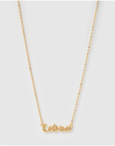 Izoa - Libra Written Star Sign Necklace