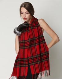 Ozwear Connection Uggs - Ugg 100% Wool Scarf Check Red and Navy