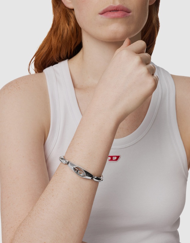 Diesel - Oval D Logo Silver tone Bracelet