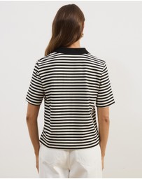 Atmos&Here - Lyra Short Sleeve Stripe Polo