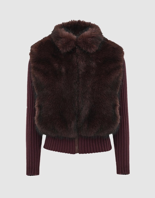 Source Unknown - Meti Eco Fur Zip Cardigan