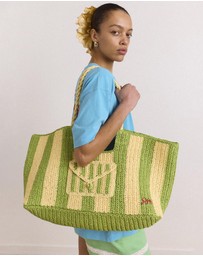 Damson Madder - Orla Oversized Raffia Beach Bag