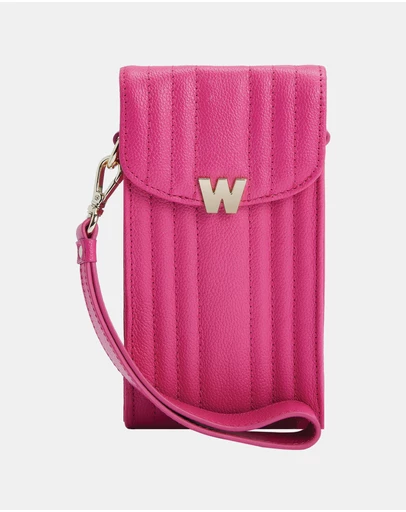 Wolf - Wolf Mimi Phone Case with Wristlet & Lanyard Pink
