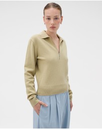 Oroton - Long Sleeve Zip Polo