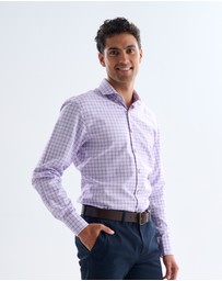 3 Wise Men - 3 Wise Men New York Purple Check Shirt