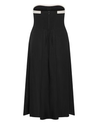 City Chic - Plus size Contrast Strapless Maxi Dress - black