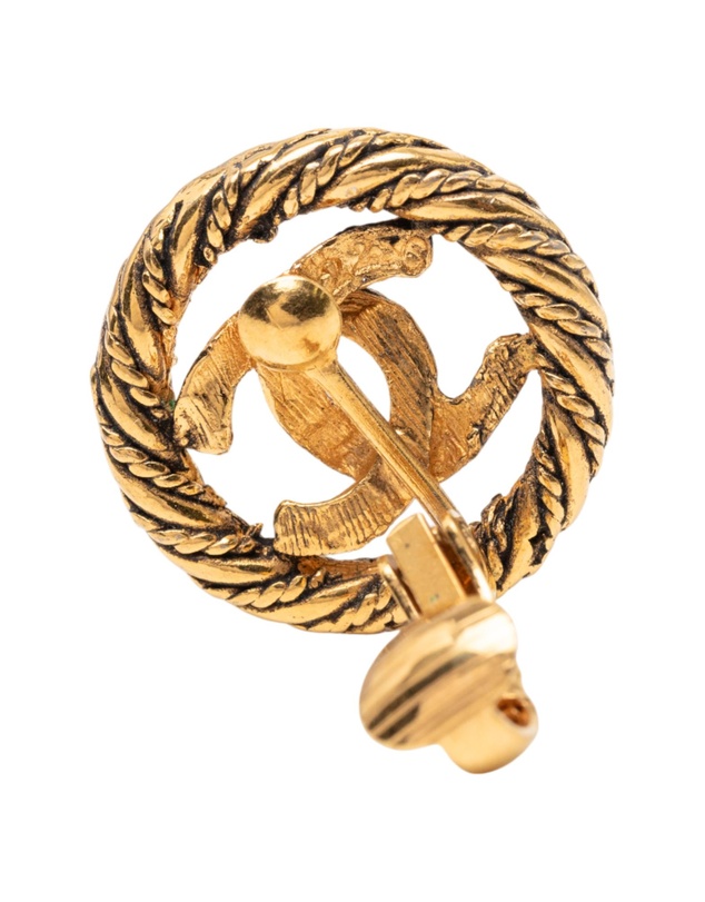 Pre-Loved by Azura Reborn - Pre-Loved CC Gold Plated Round Clip on Earrings