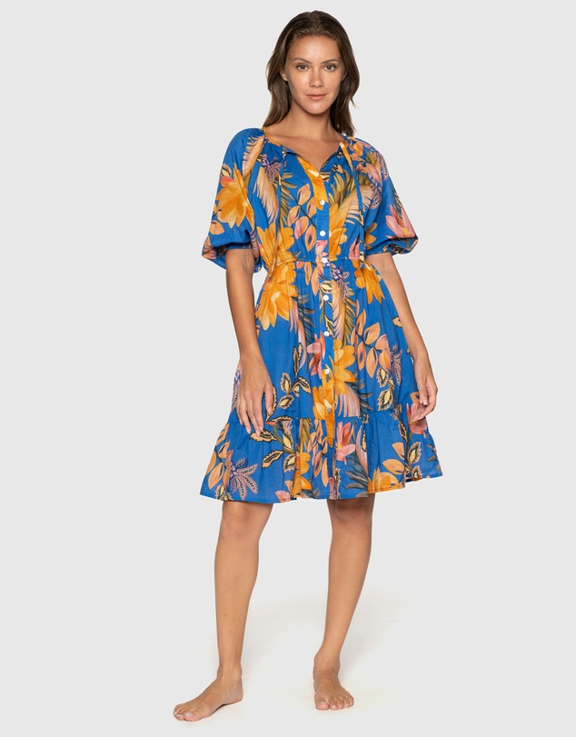 Nip Tuck Swim - Blue Mango Tango Morning Bay Dress