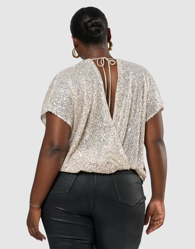 Pink Dusk by Curve Project - Flashy Sequin Top