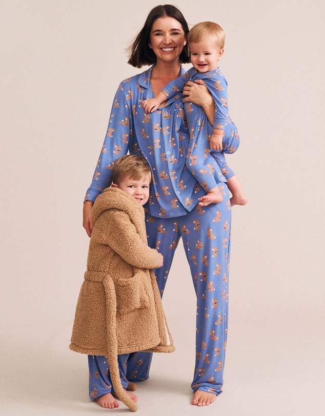 Huxbaby - Vintage Blue Bunny Zip Romper - Babies