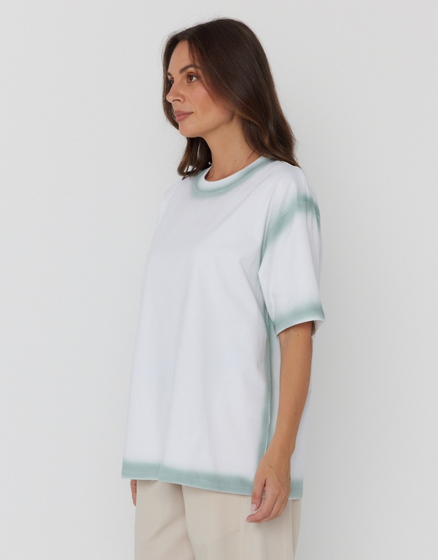 ALEXANDRA - Spray T-Shirt White/Sage