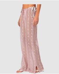 EDIKTED - Embroidered Sheer Lace Pants